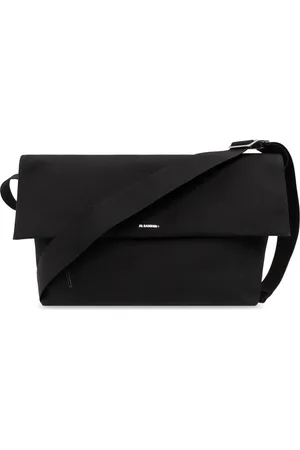 Jil Sander Tassen, Heren, Zwart, ONE Size, Katoen, Schoudertas met Logo