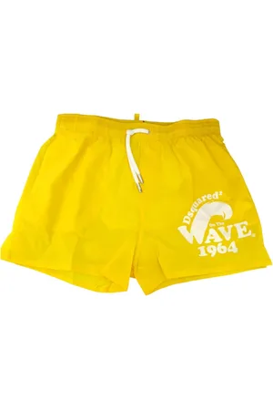 Dsquared2 Korte broeken, Heren, Geel, M, Polyester, Surfer Gang Rave Boxer Shorts