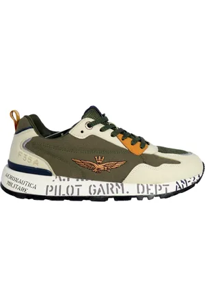 Aeronautica Militare Schoenen, Heren, Groen, 41 EU, Leer, Groene hardloopsneakers Sc 276 Iguana