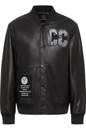 Carlo Colucci Jassen, Heren, Zwart, L, Leer, Leren Jas