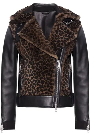 AllSaints Jassen, Dames, Zwart, M, Elia Shearling Biker Leren Jas