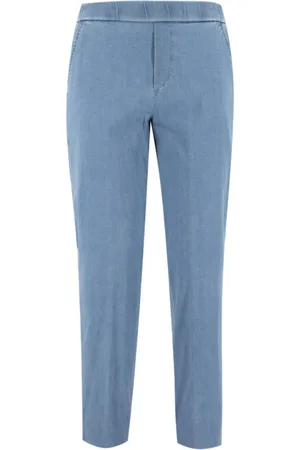 PANICALE Broeken, Dames, Blauw, M, Katoen, Slim-fit Broeken