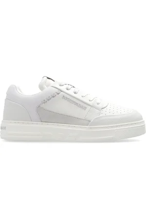 Emporio Armani Schoenen, Dames, Wit, 39 EU, Leer, Sneakers met Logo