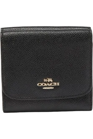 Coach Pre-owned, Dames, Zwart, ONE Size, Tweedehands leren portemonnees