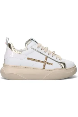 Gio+ Schoenen, Dames, Wit, 37 EU, Leer, Sneakers