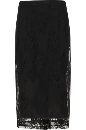Dolce & Gabbana Rokken, Dames, Zwart, S, Katoen, Midi Skirts