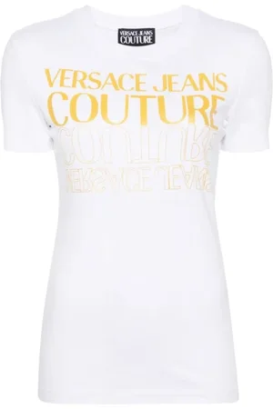 VERSACE Tops, Dames, Wit, L, Katoen, T-Shirts