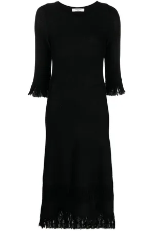 CHARLOTT Kleedjes, Dames, Zwart, L, Wol, Maxi Kleedjes