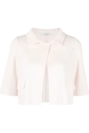 CHARLOTT Truien, Dames, Roze, L, Katoen, Lichtroze Gebreid Kortemouw Jas