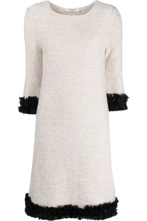 CHARLOTT Kleedjes, Dames, Wit, L, Katoen, Knitted Kleedjes