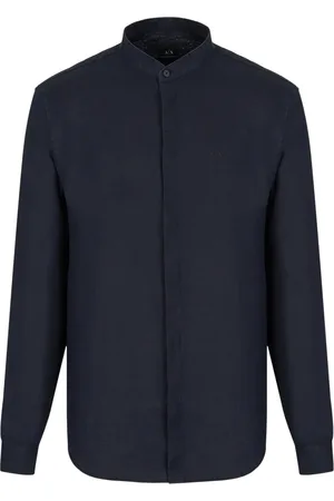 Armani Exchange Overhemden, Heren, Blauw, 2Xl, Herenoverhemd
