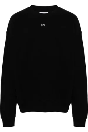 OFF-WHITE Sweatshirts & Hoodies, Heren, Zwart, S, Katoen, Zwart Sweatshirt met Logo Print