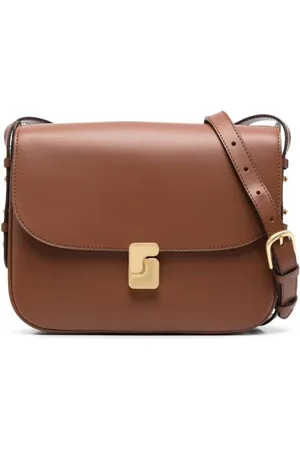 Soeur Tassen, Dames, Bruin, ONE Size, Leer, Kastanjebruine Leren Schoudertas