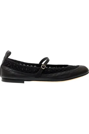 AGL ATTILIO GIUSTI LEOMBRUNI Schoenen, Dames, Zwart, 38 EU, Zwarte leren ballerina schoenen mesh band