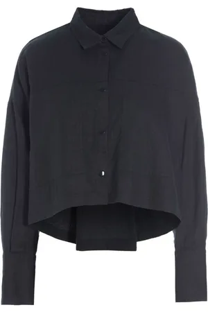 Bitte Kai Rand Blouses & Shirts, Dames, Blauw, L, Linnen, Casual Zwart Linnen Kort Jack