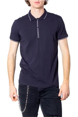 Armani Exchange Tops, Heren, Blauw, M, Katoen, Polo Shirts