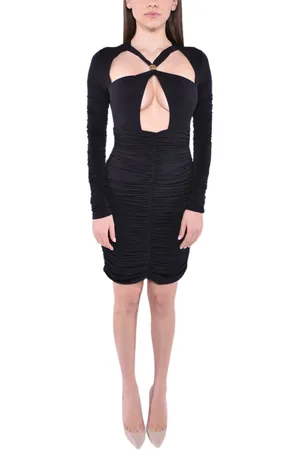 MVP Wardrobe Kleedjes, Dames, Zwart, S, Polyester, Zwart Bloemen Midi Jurk