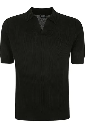 BARBA Tops, Heren, Zwart, L, Zwart Gebreid Sweater