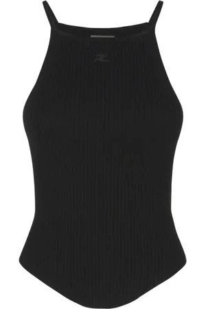 Courrèges Tops, Dames, Zwart, L, Polyester, Sleeveless Tops