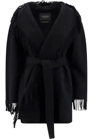 Balenciaga Mantels, Dames, Zwart, S, Wol, Belted Coats