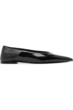 Saint Laurent Schoenen, Dames, Zwart, 41 EU, Leer, Zwarte Platte Schoenen Zaza