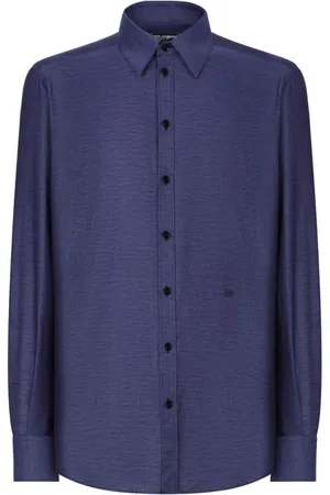 Dolce & Gabbana Overhemden, Heren, Blauw, XL, Katoen, Blouses & Shirts