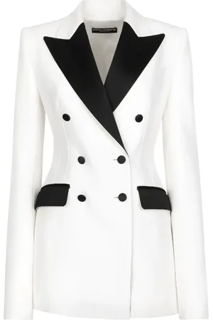 Dolce & Gabbana Jassen, Dames, Wit, S, Wol, Blazers
