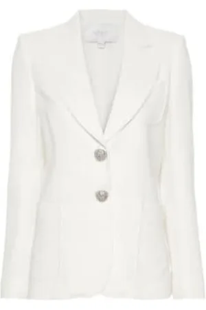 Giambattista Valli Jassen, Dames, Wit, S, Zijden Knoop Juweel Blazer