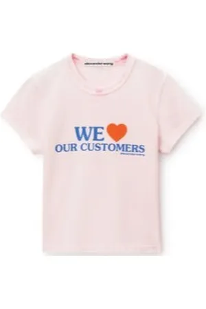 Alexander Wang Tops, Dames, Roze, S, Katoen, T-Shirts