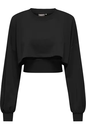 ONLY Sweatshirts & Hoodies, Dames, Zwart, L, Katoen, Sweatshirts