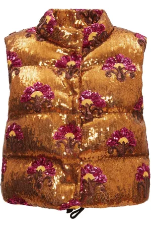 La DoubleJ Jassen, Dames, Bruin, L, Polyester, Sequin Puffer Vest