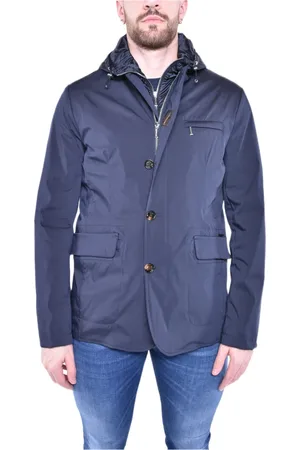 MOORER Jassen, Heren, Blauw, L, Satijn, Jassen
