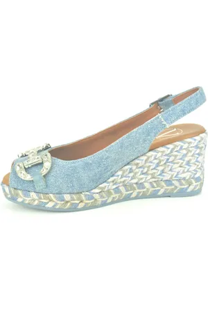 Viguera Schoenen, Dames, Blauw, 37 EU, Jute, Jeans Sand.+Gar. jute-Spie Z