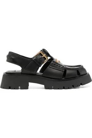 Alexander Wang Schoenen, Dames, Zwart, 38 EU, Leer, Flat Sandalen