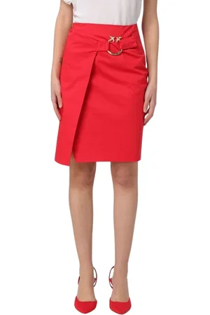 Pinko Rokken, Dames, Rood, M, Satijn, Short Skirts