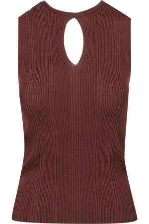 SIMONA CORSELLINI Tops, Dames, Bruin, L, Katoen, Sleeveless Tops