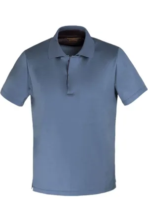 MOORER Tops, Heren, Blauw, M, Katoen, Tops