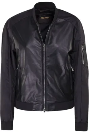 MOORER Jassen, Dames, Zwart, XS, Leer, Bomber Jassen