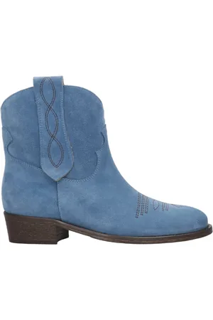 Via Roma Schoenen, Dames, Blauw, 41 EU, Suède, Suède Enkellaarzen Helder Blauw