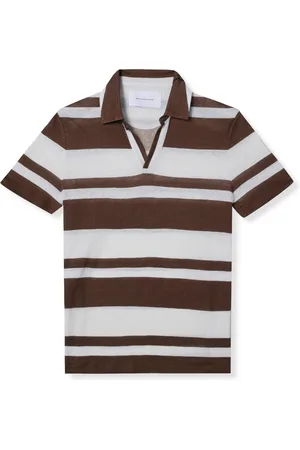 Baldessarini Tops, Heren, Bruin, M, Linnen, Polo Shirts