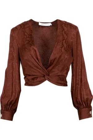 SIMONA CORSELLINI Blouses & Shirts, Dames, Bruin, S, Blouses