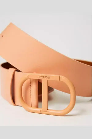 Twin-Set Accessoires, Dames, Oranje, S, Leer, Oval T Canyon Sunset Riem