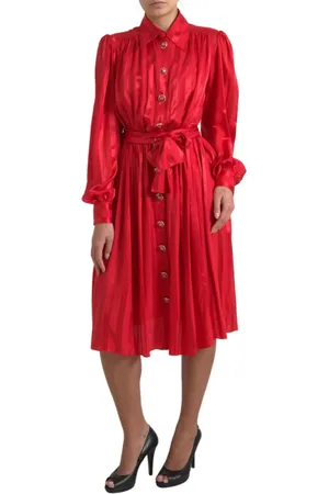 Dolce & Gabbana Kleedjes, Dames, Rood, L, Shirt Kleedjes