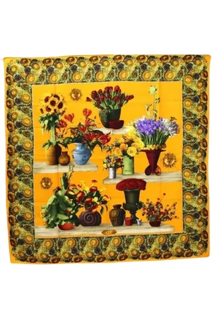 Gucci Pre-owned, Dames, Oranje, ONE Size, Pre-owned Silk scarves