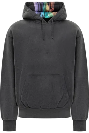Givenchy Sweatshirts & Hoodies, Heren, Grijs, L, Katoen, Zwarte hoodie met geborduurd logo