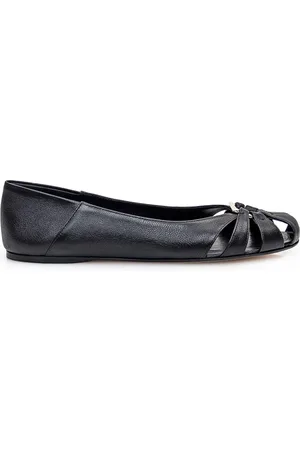 Salvatore Ferragamo Schoenen, Dames, Zwart, 38 EU, Leer, Aurelie Ballerina Sandalen
