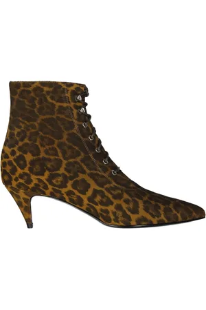 Saint Laurent Schoenen, Dames, Bruin, 37 EU, Leer, Enkellaarsjes