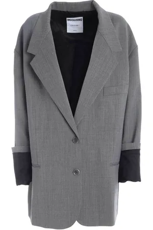Moschino Mantels, Dames, Grijs, M, Wol, Blazers