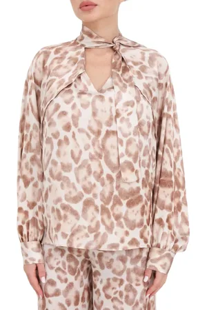 SIMONA CORSELLINI Blouses & Shirts, Dames, Roze, S, Animal Print Blouse