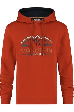 A fish named fred Sweatshirts & Hoodies, Heren, Rood, S, Katoen, Berg Rood Shirt Elementen